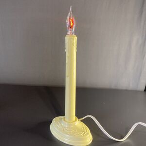 Vintage Christmas Window Candle Wax Drip ORNATE HOLLY BASE Electric Corded